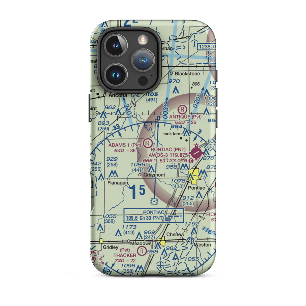 Adams Restricted Landing Area Number 2 (2LL7) VFR Sectional  Tough iPhone Case iPhone 16 Pro Max model shown