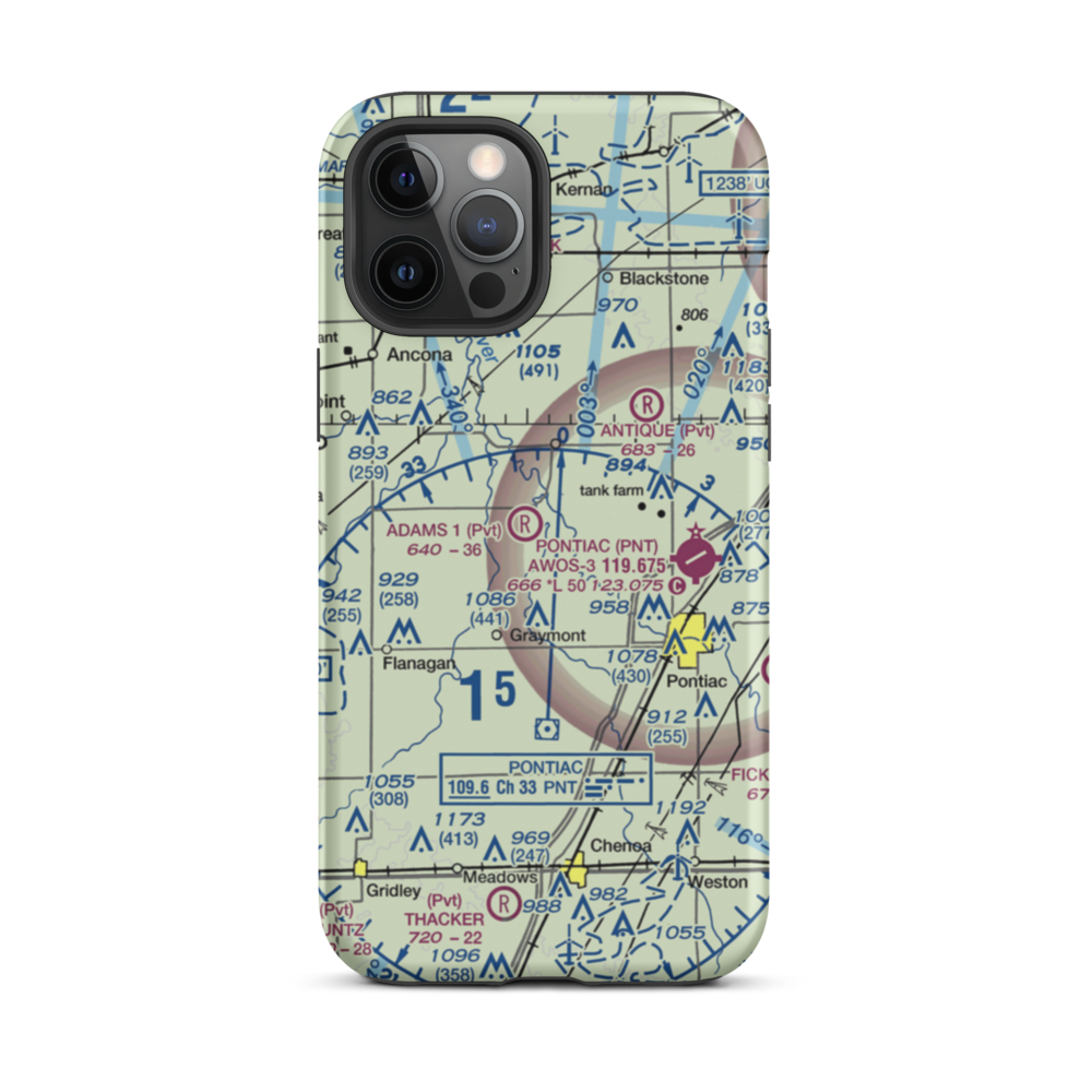 Adams Restricted Landing Area Number 2 (2LL7) VFR Sectional  Tough iPhone Case iPhone 12 Pro Max model shown