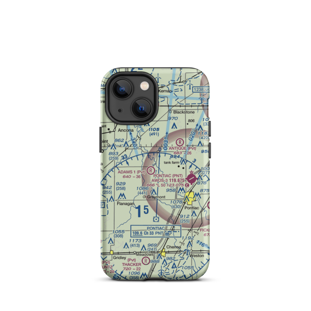 Adams Restricted Landing Area Number 2 (2LL7) VFR Sectional  Tough iPhone Case iPhone 13 mini model shown