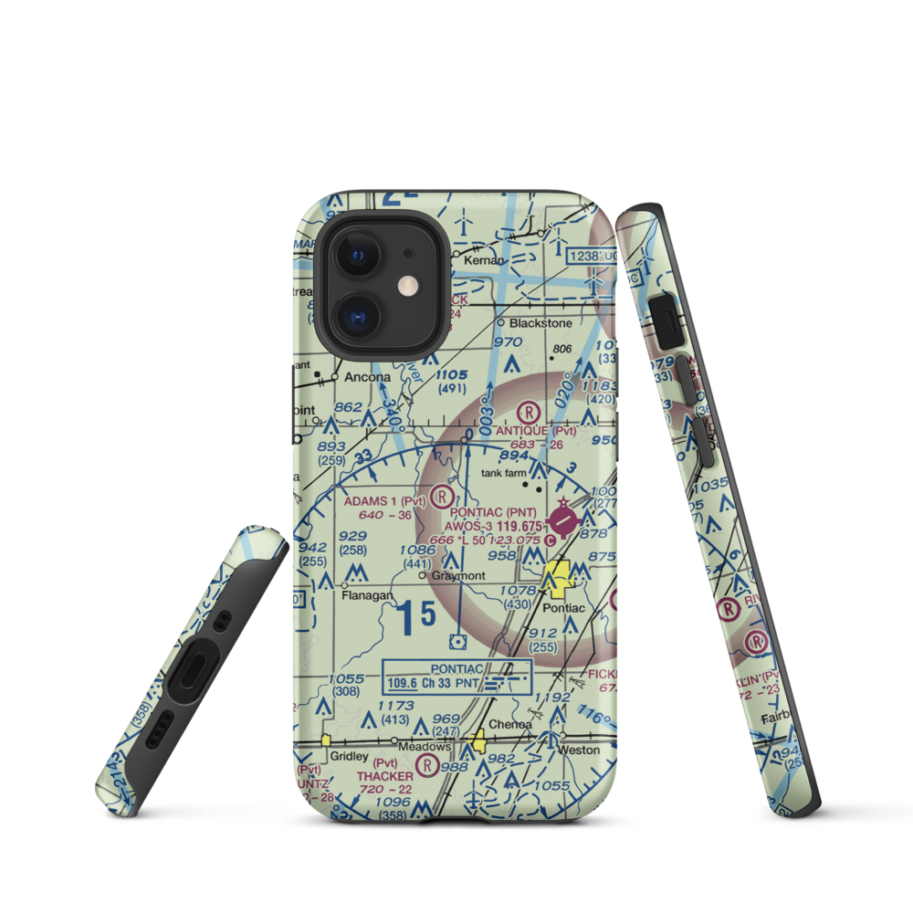 Adams Restricted Landing Area Number 2 (2LL7) VFR Sectional  Tough iPhone Case iPhone 12 mini model shown