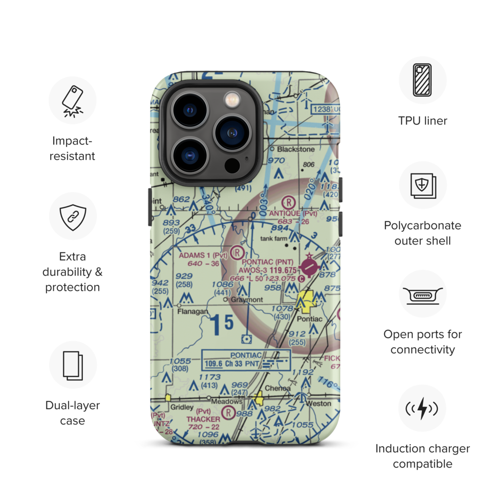 Adams Restricted Landing Area Number 2 (2LL7) VFR Sectional  Tough iPhone Case iPhone 13 Pro model shown