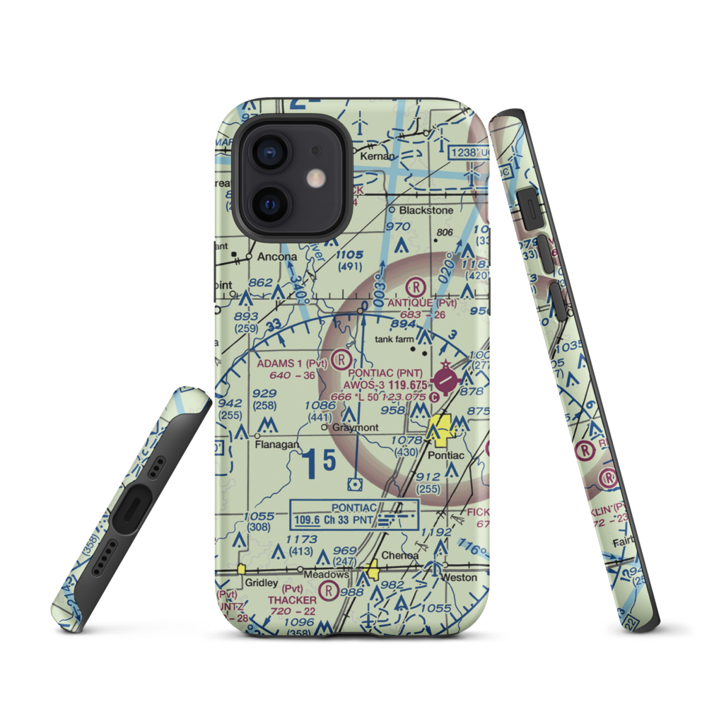 Adams Restricted Landing Area Number 2 (2LL7) VFR Sectional  Tough iPhone Case iPhone 12 model shown