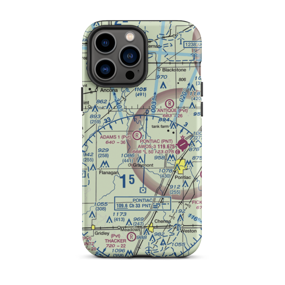 Adams Restricted Landing Area Number 2 (2LL7) VFR Sectional  Tough iPhone Case iPhone 13 Pro Max model shown