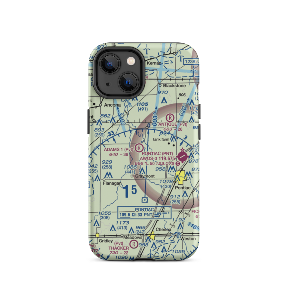 Adams Restricted Landing Area Number 2 (2LL7) VFR Sectional  Tough iPhone Case iPhone 14 model shown