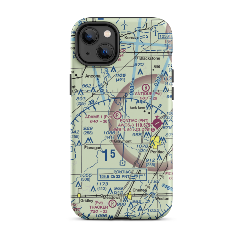 Adams Restricted Landing Area Number 2 (2LL7) VFR Sectional  Tough iPhone Case iPhone 14 Plus model shown