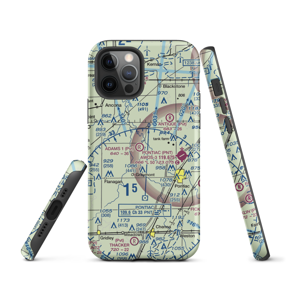 Adams Restricted Landing Area Number 2 (2LL7) VFR Sectional  Tough iPhone Case iPhone 12 Pro model shown
