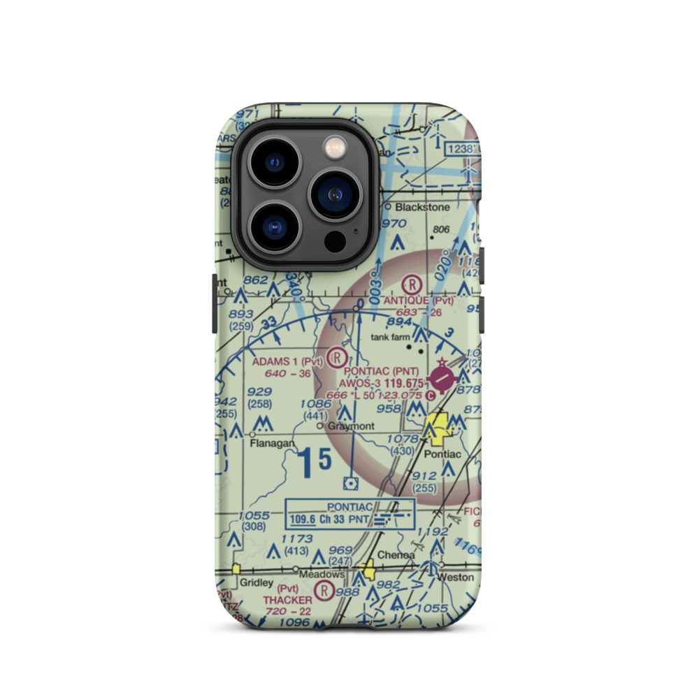 Adams Restricted Landing Area Number 2 (2LL7) VFR Sectional  Tough iPhone Case iPhone 14 Pro model shown