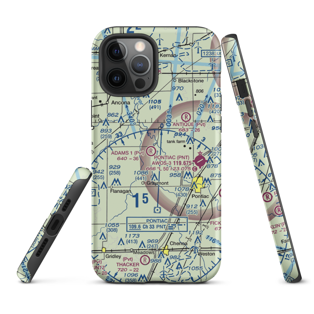 Adams Restricted Landing Area Number 2 (2LL7) VFR Sectional  Tough iPhone Case iPhone 12 Pro Max model shown