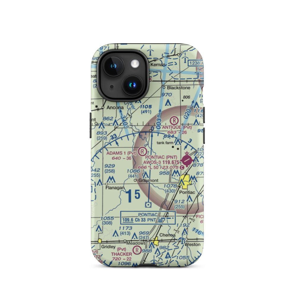 Adams Restricted Landing Area Number 2 (2LL7) VFR Sectional  Tough iPhone Case iPhone 15 model shown