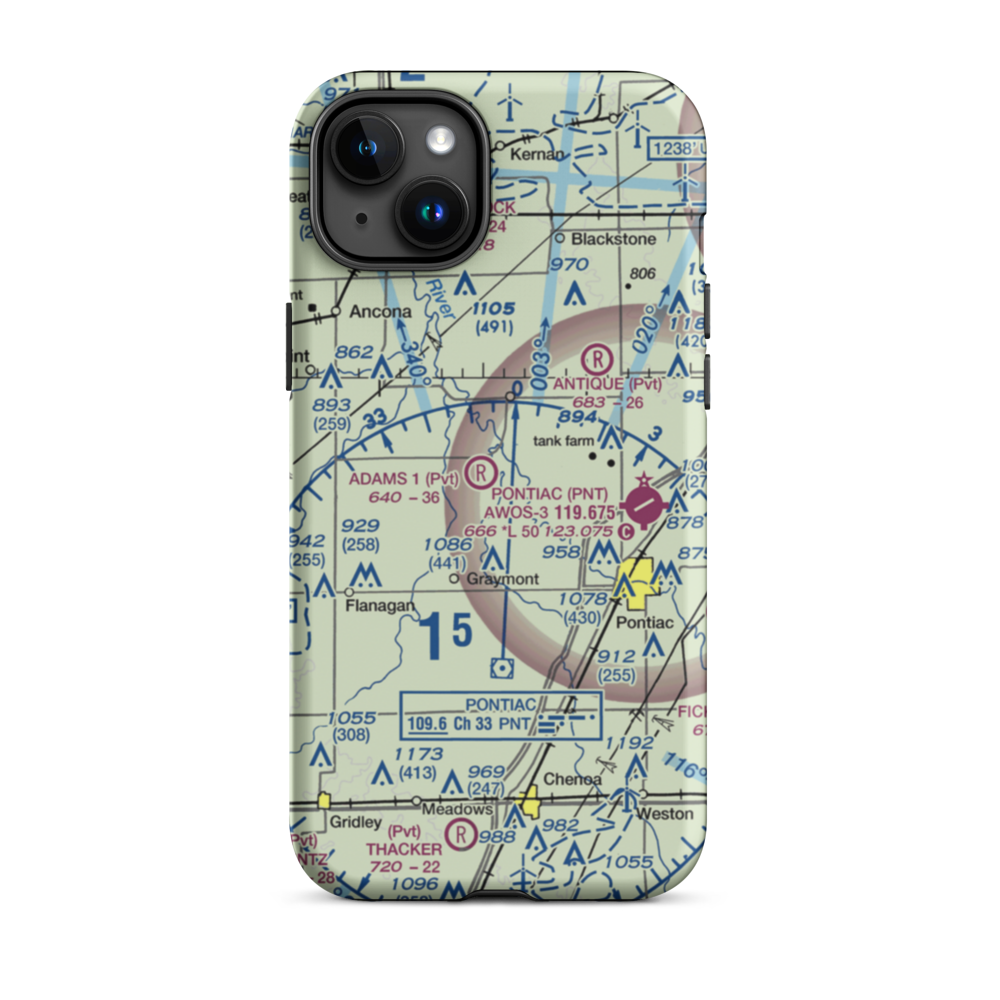 Adams Restricted Landing Area Number 2 (2LL7) VFR Sectional  Tough iPhone Case iPhone 15 Plus model shown