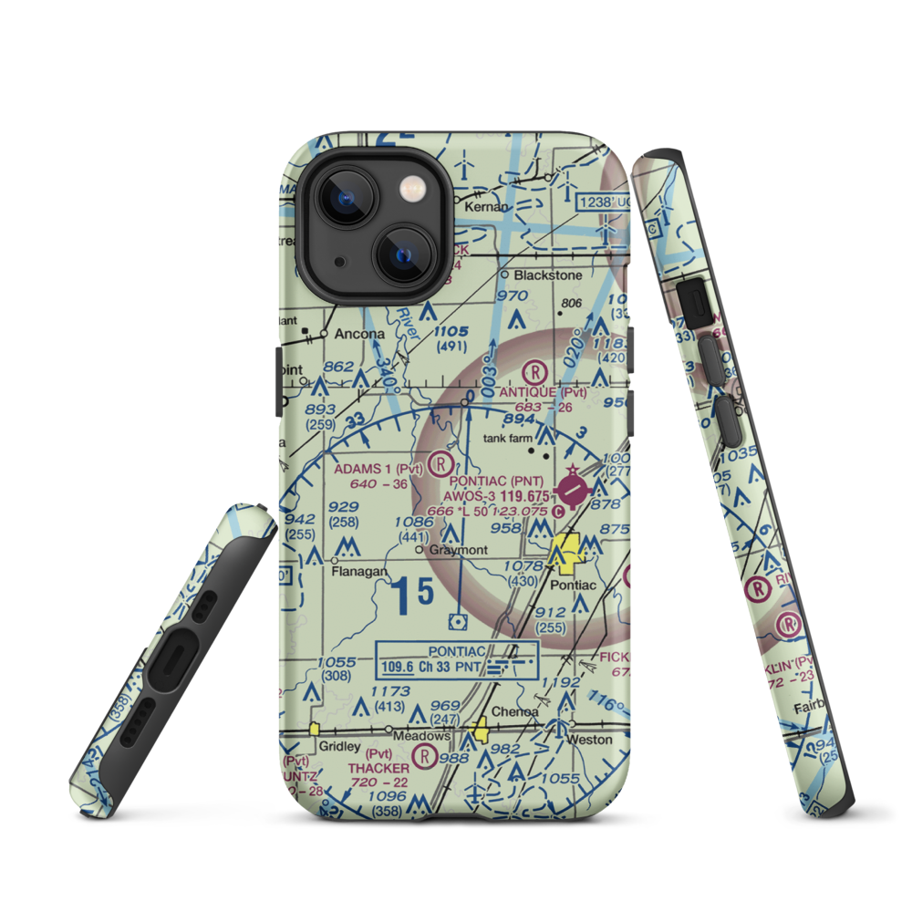 Adams Restricted Landing Area Number 2 (2LL7) VFR Sectional  Tough iPhone Case iPhone 13 model shown