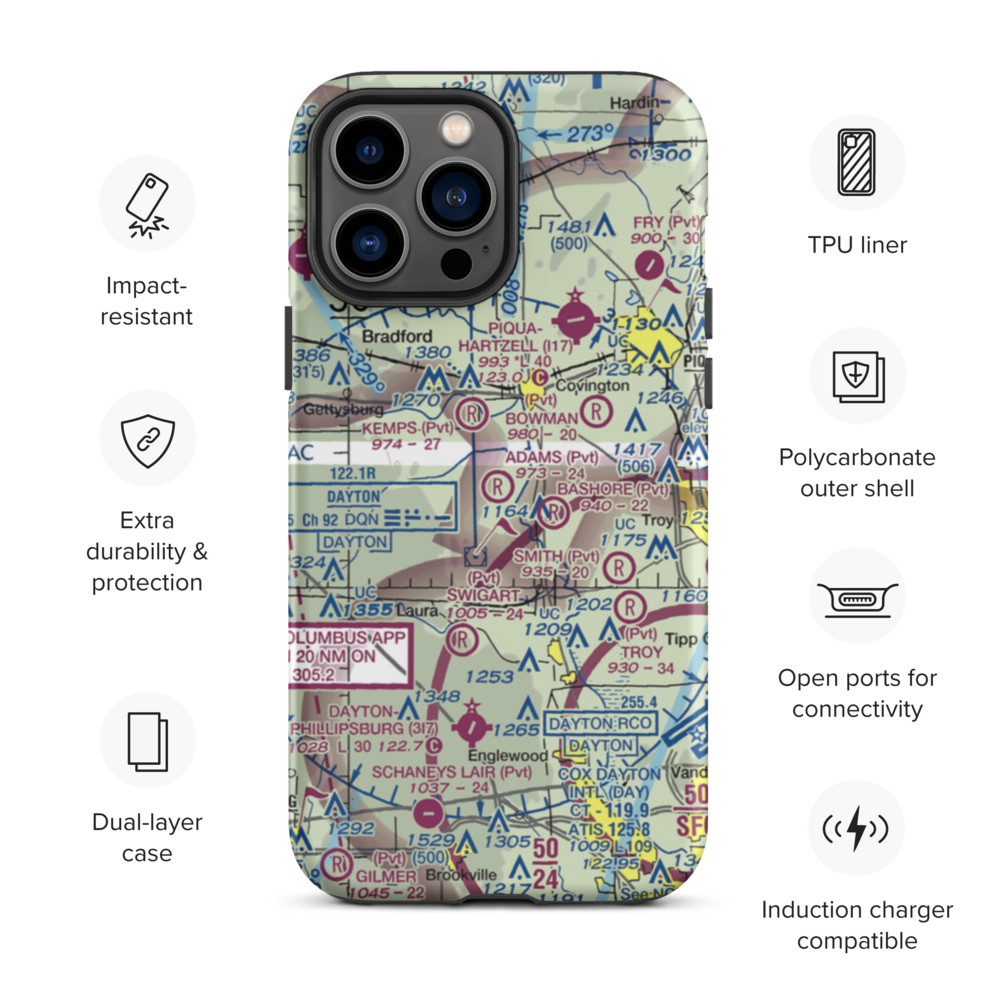 Adams Strip (83OH) VFR Sectional  Tough iPhone Case iPhone 13 Pro Max model shown