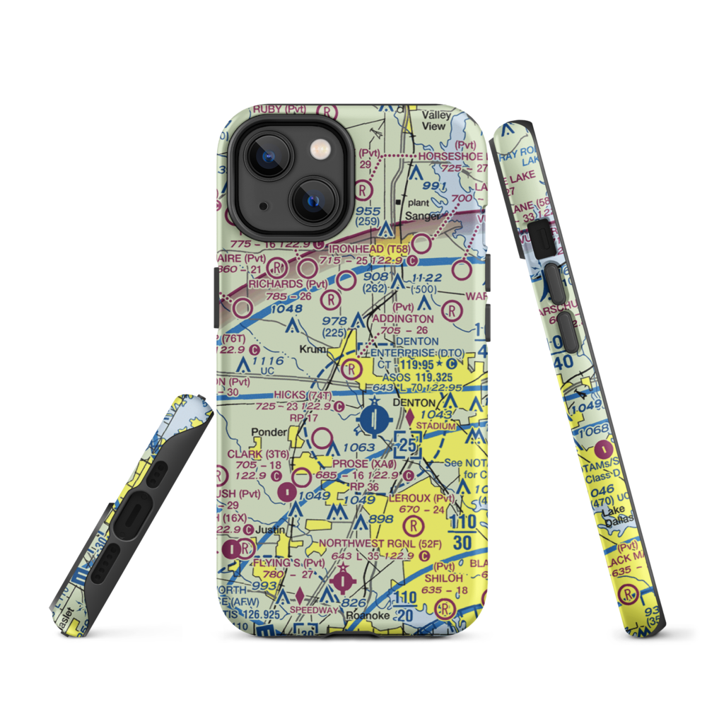Addington Field (4TX8) VFR Sectional  Tough iPhone Case iPhone 14 model shown