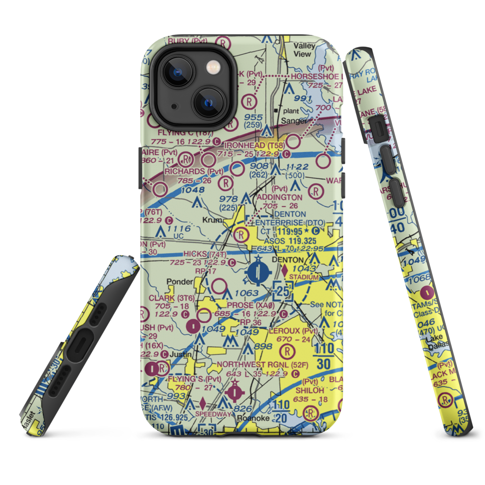 Addington Field (4TX8) VFR Sectional  Tough iPhone Case iPhone 12 mini model shown