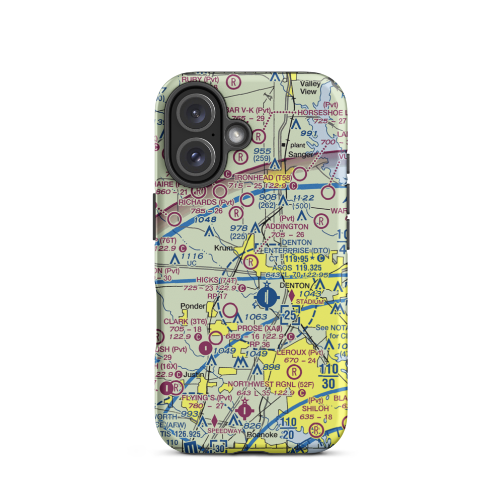 Addington Field (4TX8) VFR Sectional  Tough iPhone Case iPhone 16 model shown