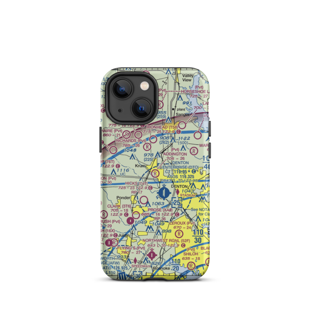 Addington Field (4TX8) VFR Sectional  Tough iPhone Case iPhone 13 mini model shown