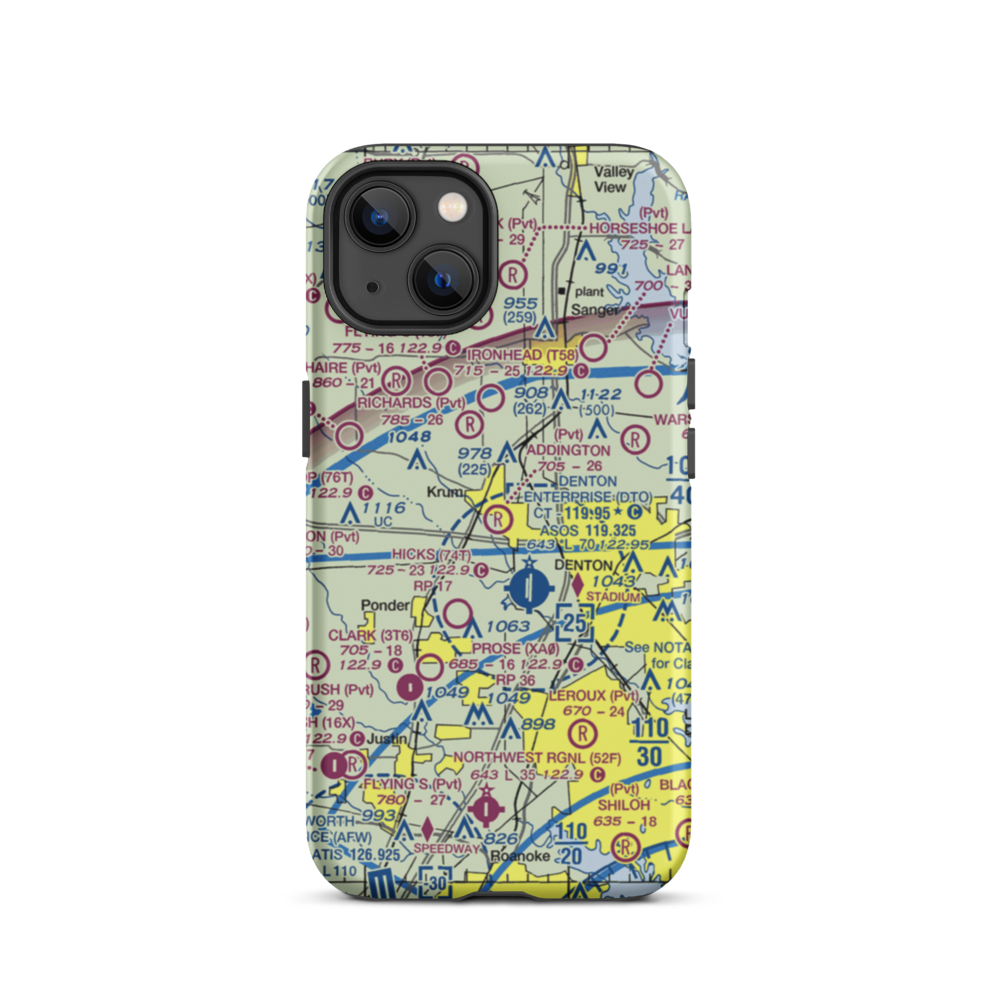 Addington Field (4TX8) VFR Sectional  Tough iPhone Case iPhone 13 model shown