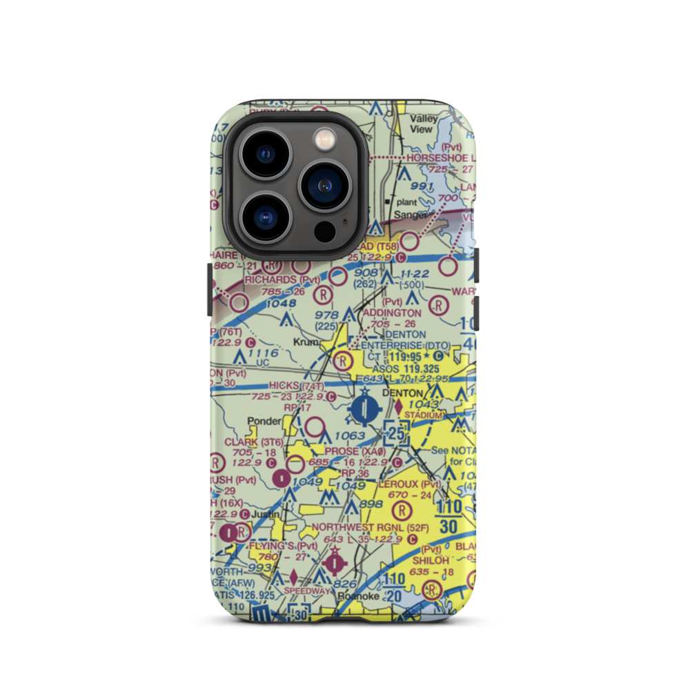 Addington Field (4TX8) VFR Sectional  Tough iPhone Case iPhone 13 Pro model shown