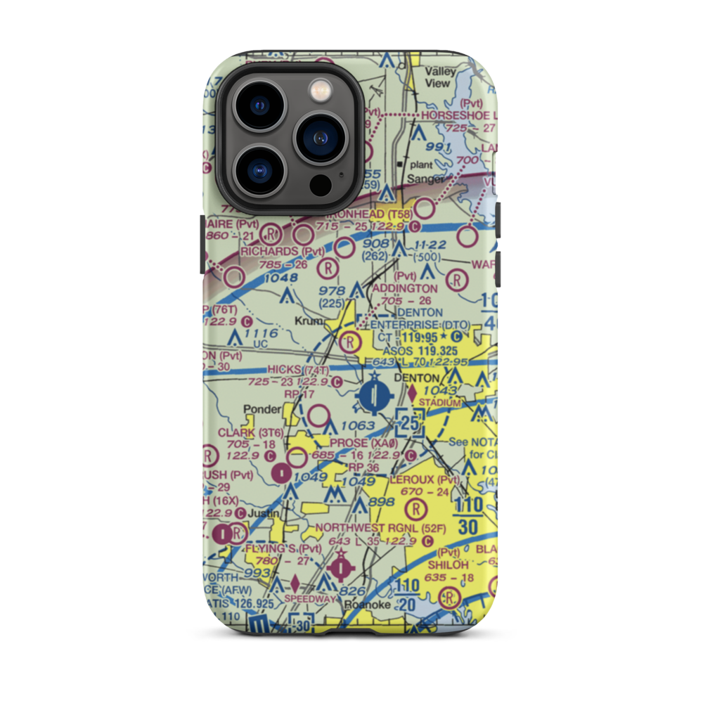Addington Field (4TX8) VFR Sectional  Tough iPhone Case iPhone 13 Pro Max model shown