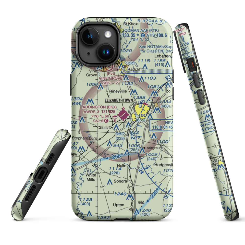Addington Field (EKX) VFR Sectional  Tough iPhone Case iPhone 12 model shown
