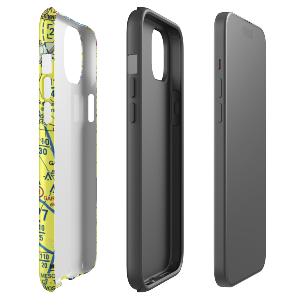 Addison Airport (ADS) VFR Sectional  Tough iPhone Case iPhone 15 Plus model shown