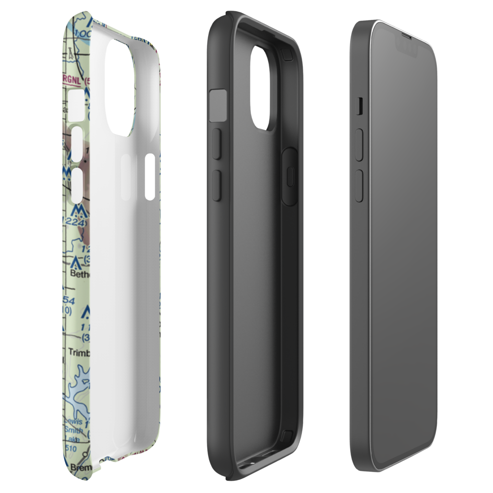 Addison Municipal Airport (2A8) VFR Sectional  Tough iPhone Case iPhone 14 Plus model shown