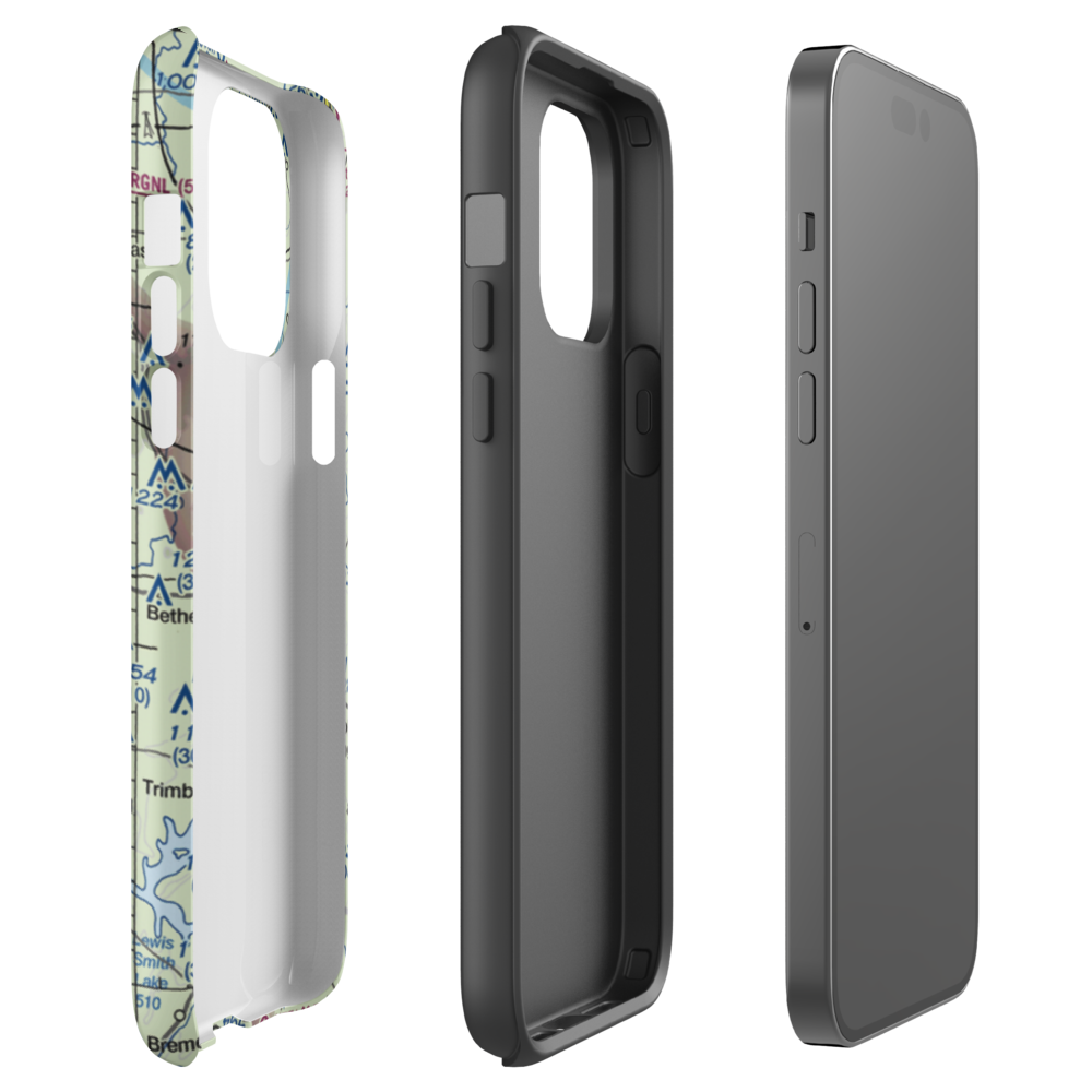 Addison Municipal Airport (2A8) VFR Sectional  Tough iPhone Case iPhone 14 Pro Max model shown