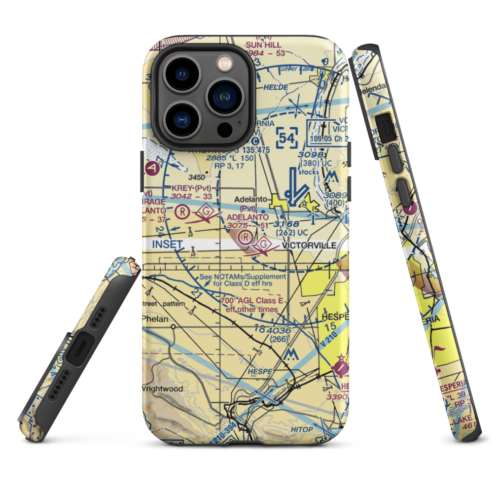 Adelanto Airport (52CL) VFR Sectional  Tough iPhone Case iPhone 13 Pro Max model shown
