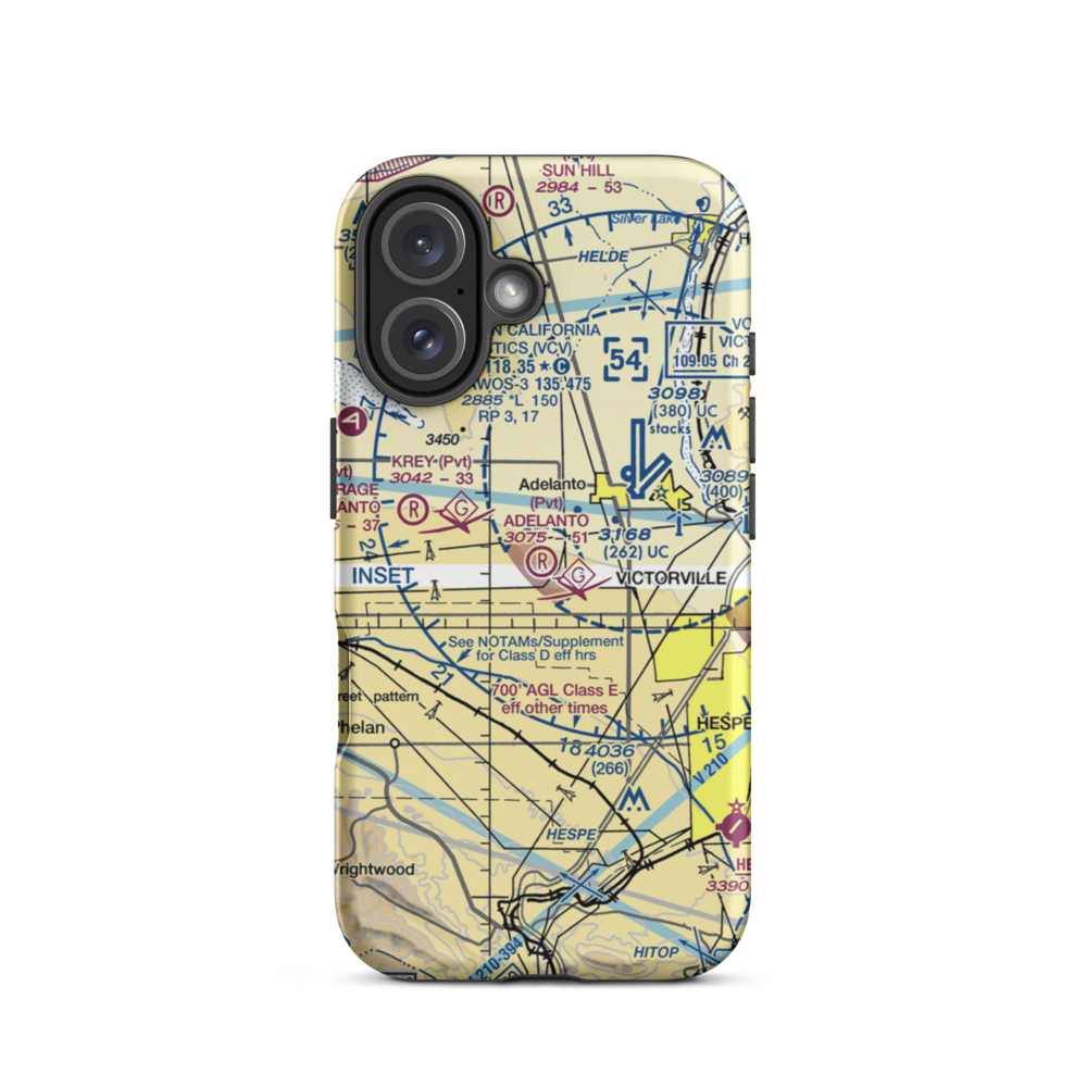 Adelanto Airport (52CL) VFR Sectional  Tough iPhone Case iPhone 16 model shown