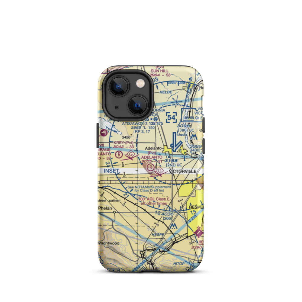 Adelanto Airport (52CL) VFR Sectional  Tough iPhone Case iPhone 13 mini model shown