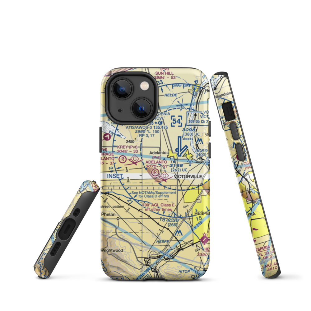 Adelanto Airport (52CL) VFR Sectional  Tough iPhone Case iPhone 13 mini model shown