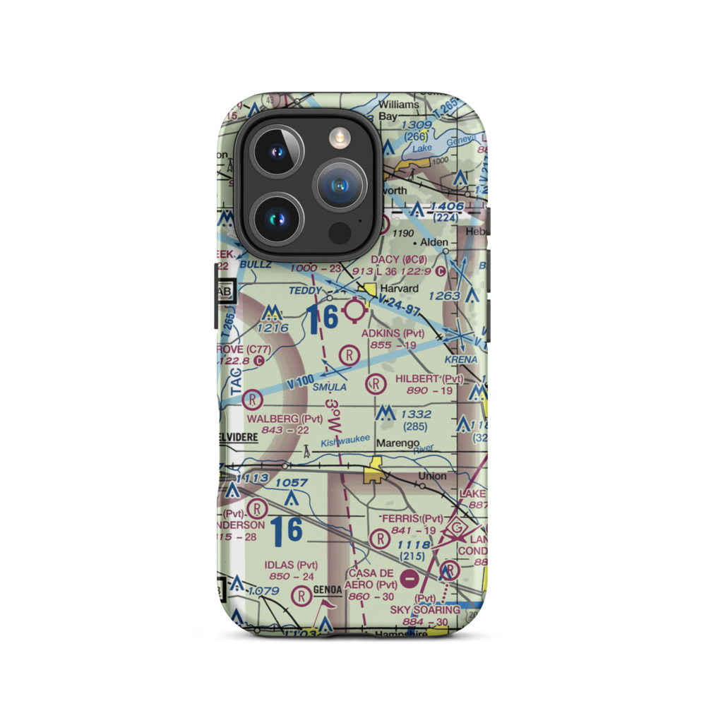 Adkins RLA Restricted Landing Area (8IL0) VFR Sectional  Tough iPhone Case iPhone 16 Pro model shown