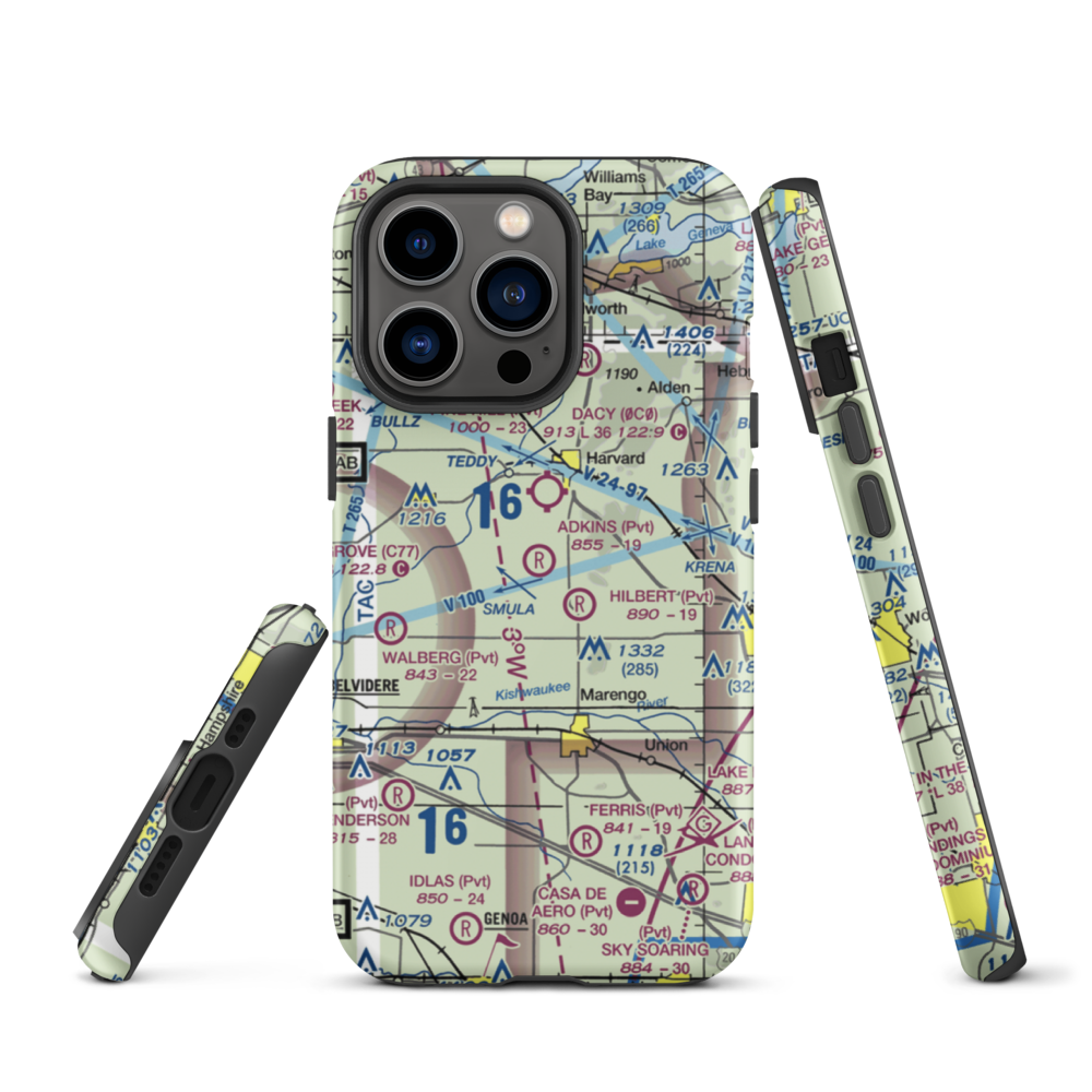Adkins RLA Restricted Landing Area (8IL0) VFR Sectional  Tough iPhone Case iPhone 13 Pro model shown