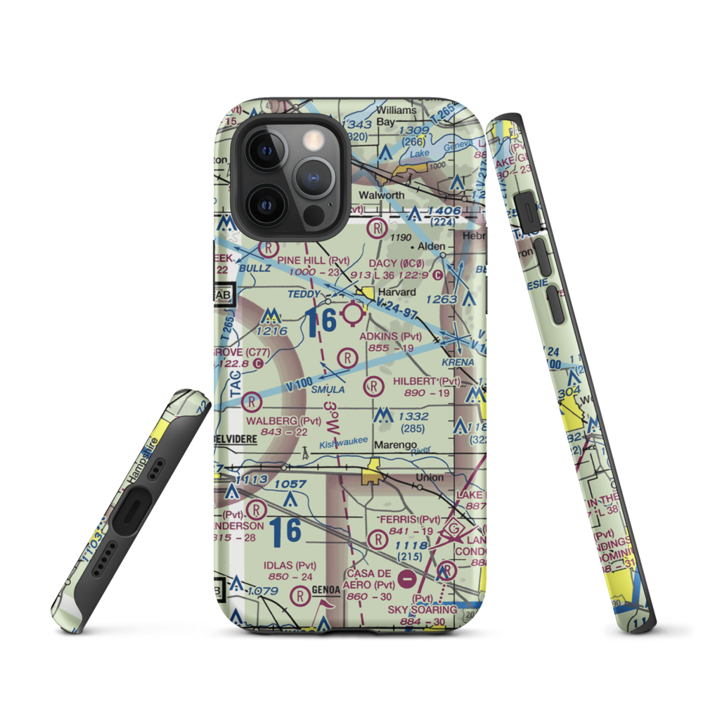 Adkins RLA Restricted Landing Area (8IL0) VFR Sectional  Tough iPhone Case iPhone 12 Pro model shown