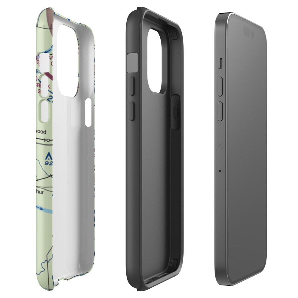 Adkisson Airport (IL32) VFR Sectional  Tough iPhone Case iPhone 14 Pro Max model shown