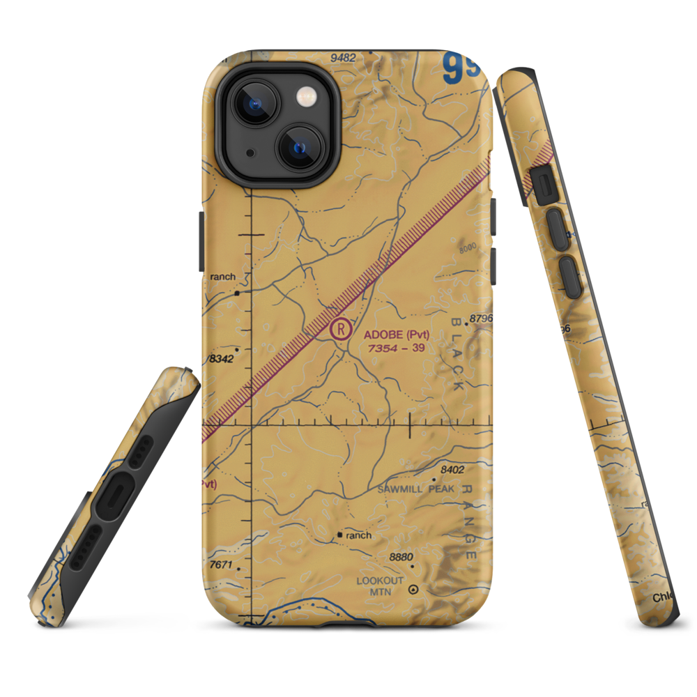 Adobe Ranch Private Airport (NM37) VFR Sectional  Tough iPhone Case iPhone 12 mini model shown