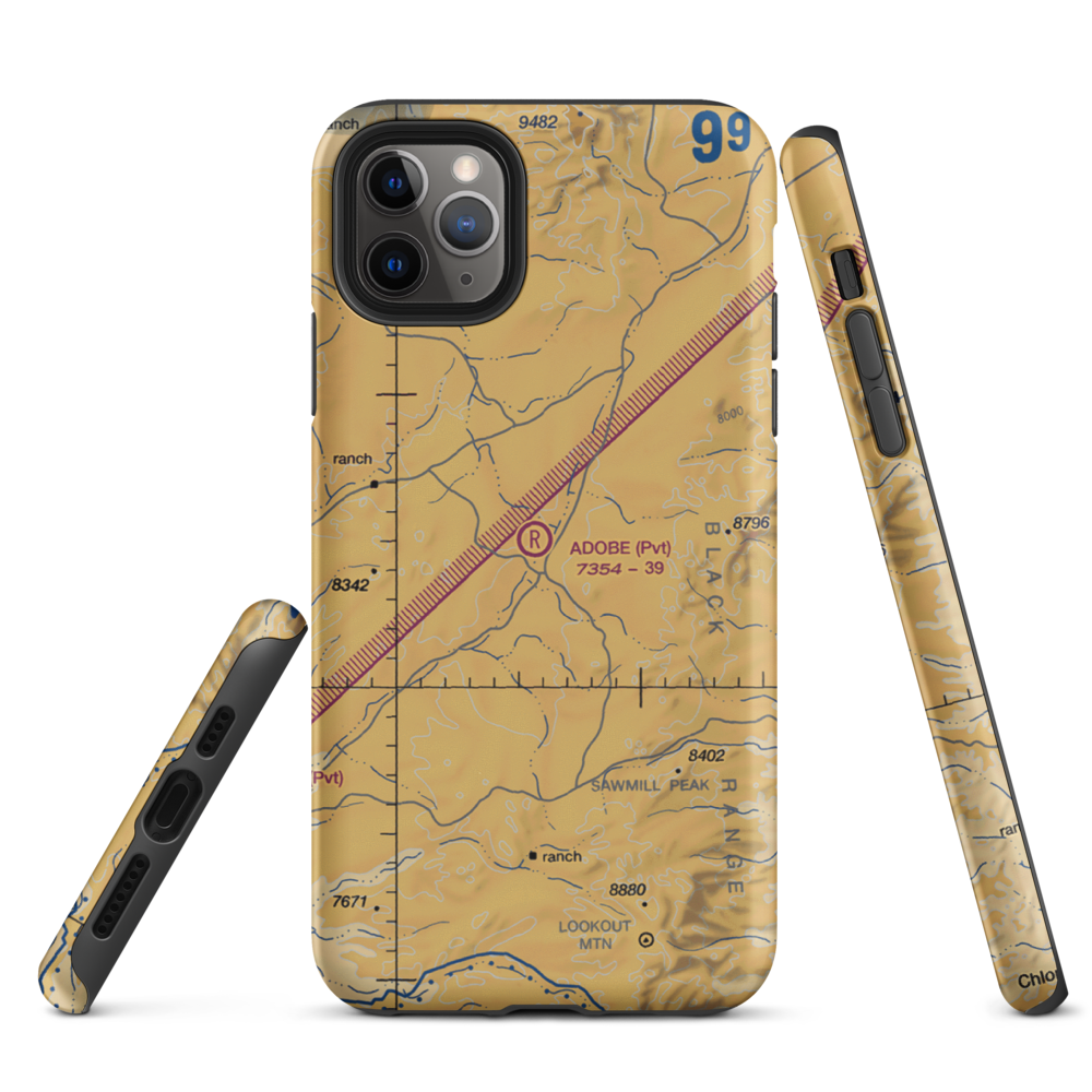 Adobe Ranch Private Airport (NM37) VFR Sectional  Tough iPhone Case iPhone 11 Pro Max model shown