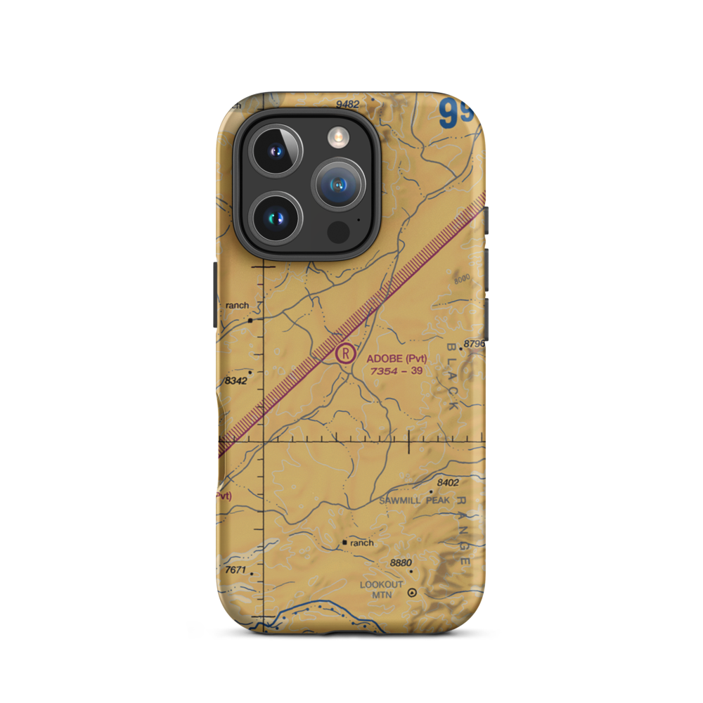 Adobe Ranch Private Airport (NM37) VFR Sectional  Tough iPhone Case iPhone 16 Pro model shown