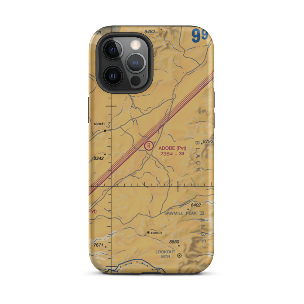 Adobe Ranch Private Airport (NM37) VFR Sectional  Tough iPhone Case iPhone 12 Pro Max model shown