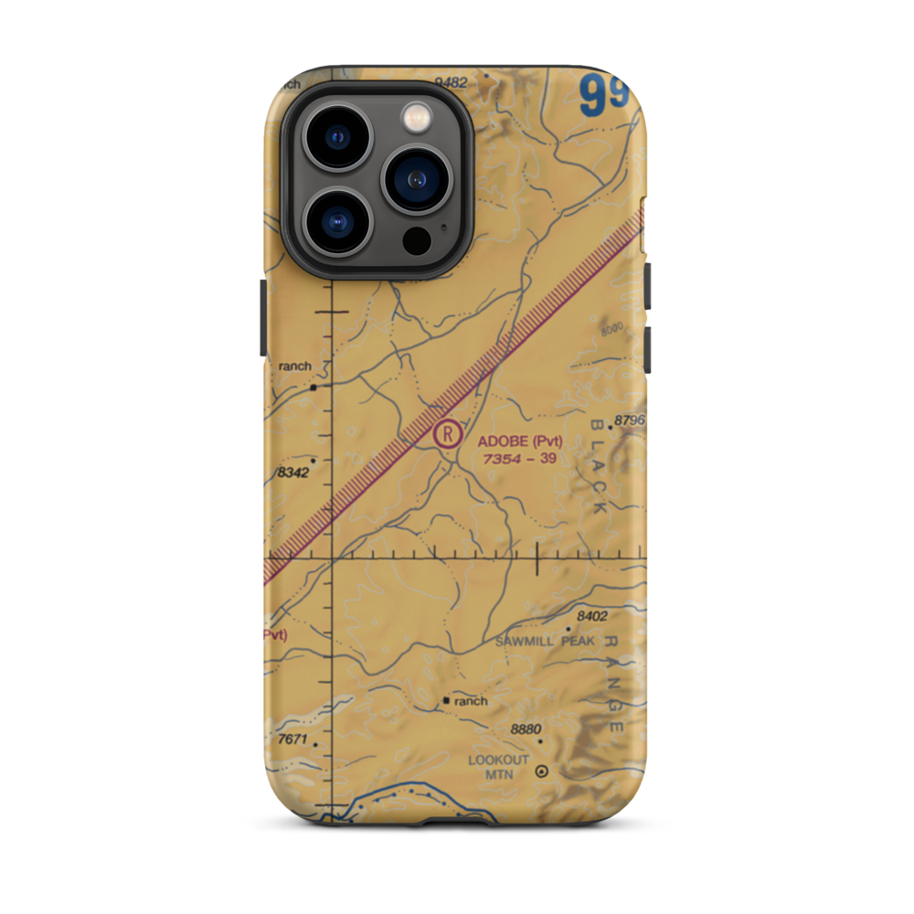 Adobe Ranch Private Airport (NM37) VFR Sectional  Tough iPhone Case iPhone 13 Pro Max model shown