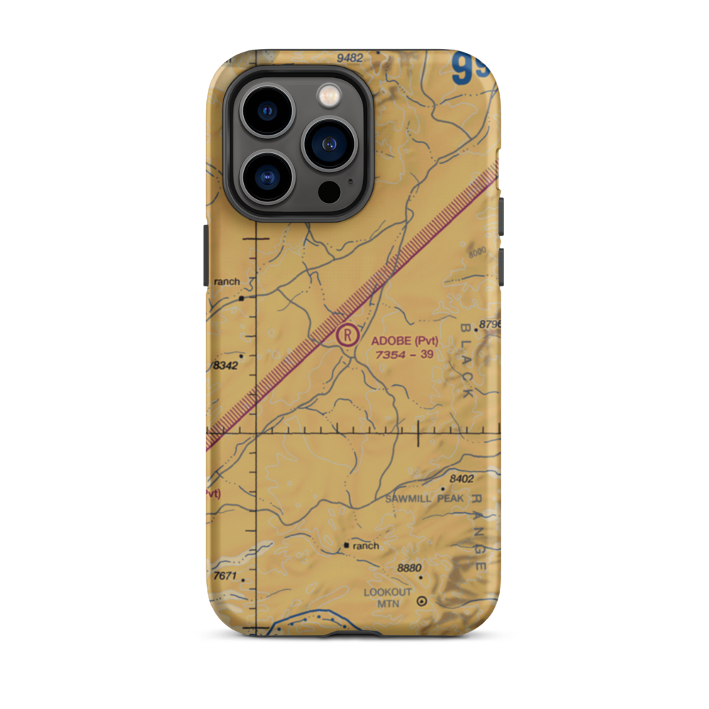 Adobe Ranch Private Airport (NM37) VFR Sectional  Tough iPhone Case iPhone 14 Pro Max model shown
