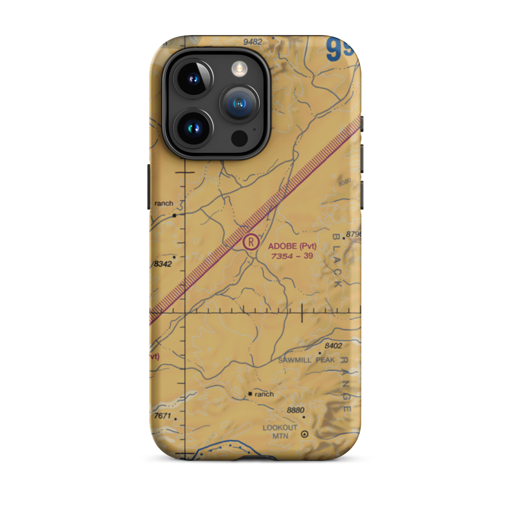 Adobe Ranch Private Airport (NM37) VFR Sectional  Tough iPhone Case iPhone 15 Pro Max model shown