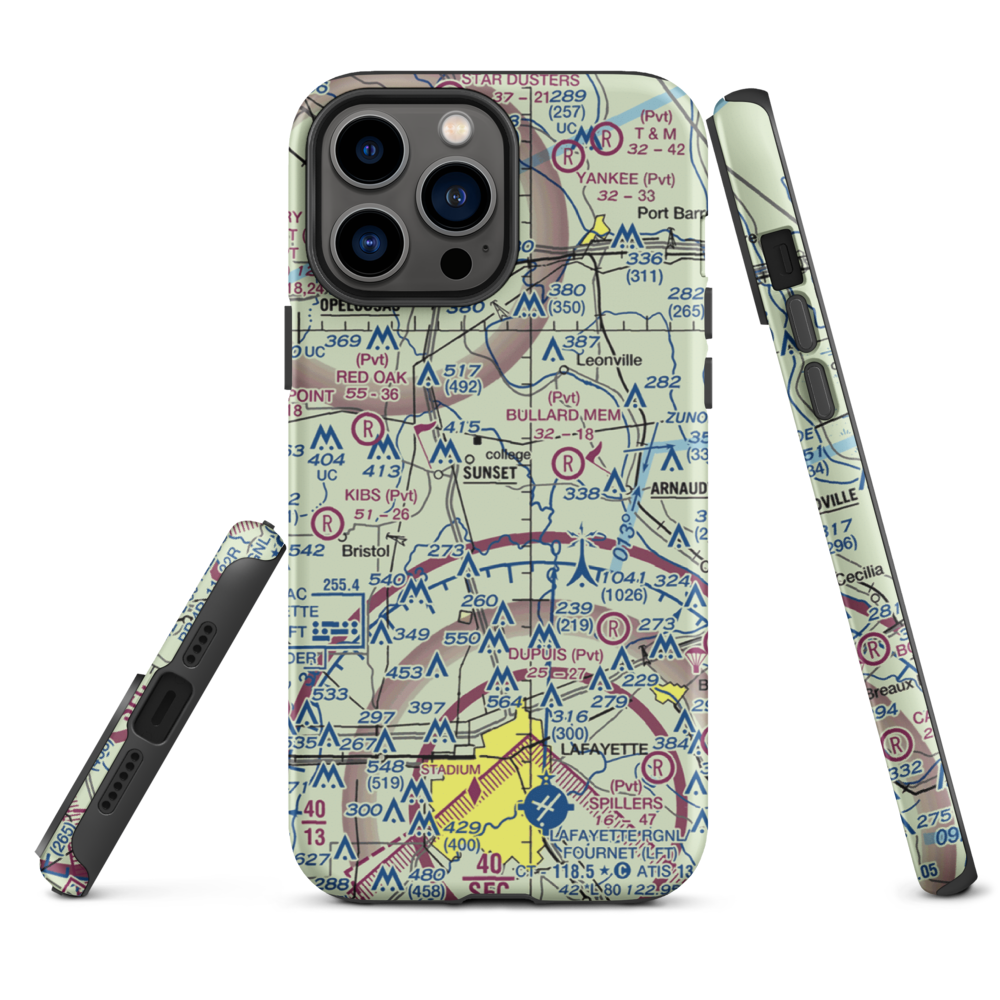 Aeleron Airport (08LS) VFR Sectional  Tough iPhone Case iPhone 13 Pro Max model shown
