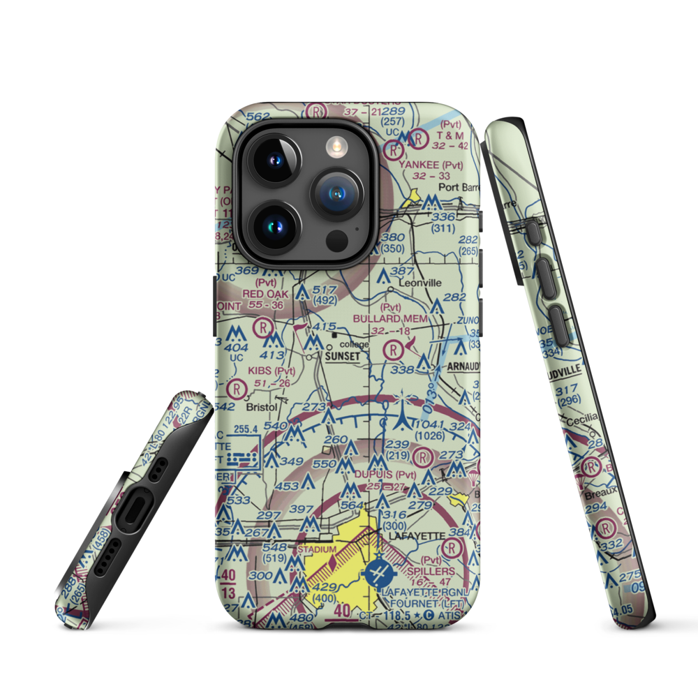 Aeleron Airport (08LS) VFR Sectional  Tough iPhone Case iPhone 15 Pro model shown
