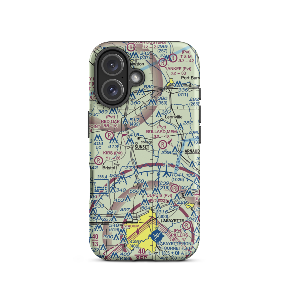 Aeleron Airport (08LS) VFR Sectional  Tough iPhone Case iPhone 16 model shown