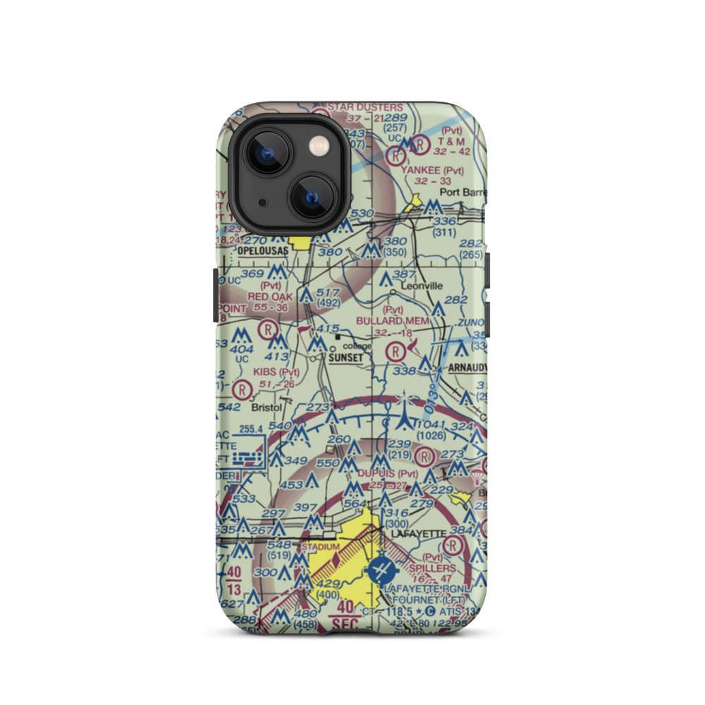 Aeleron Airport (08LS) VFR Sectional  Tough iPhone Case iPhone 13 model shown