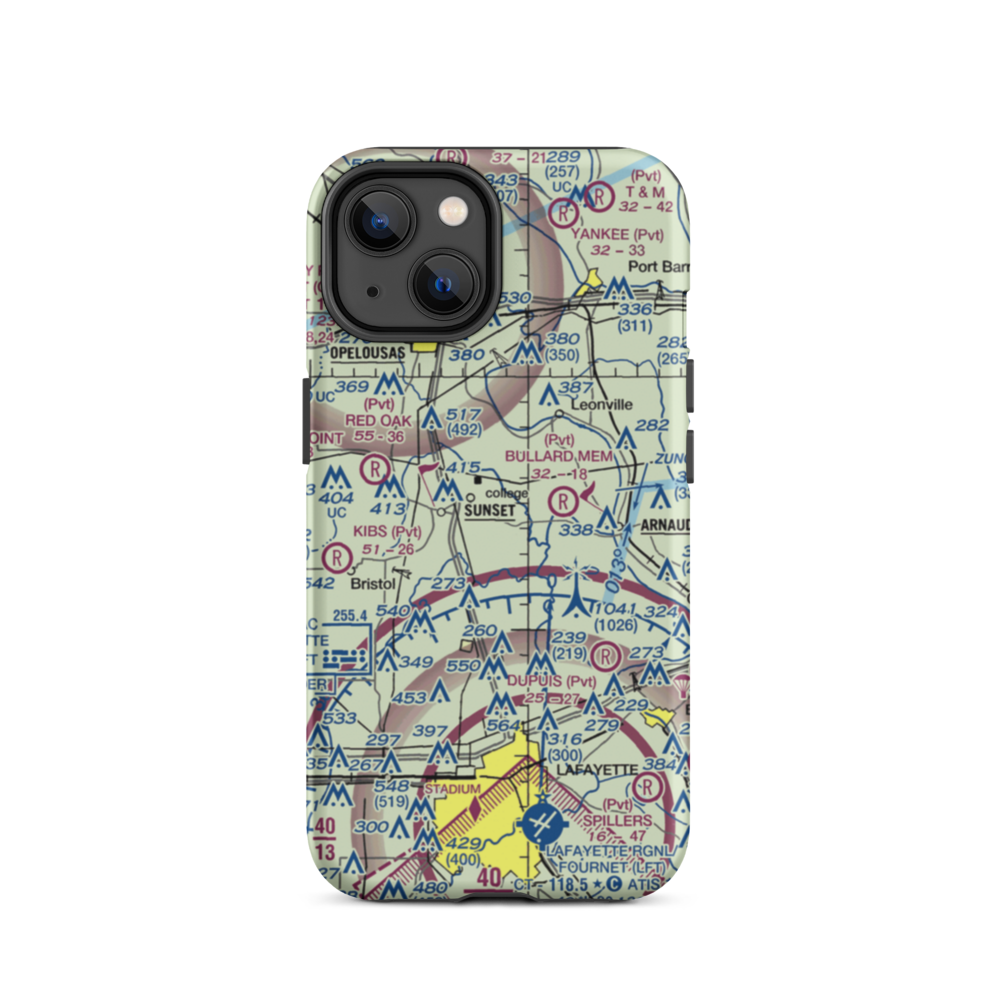 Aeleron Airport (08LS) VFR Sectional  Tough iPhone Case iPhone 14 model shown