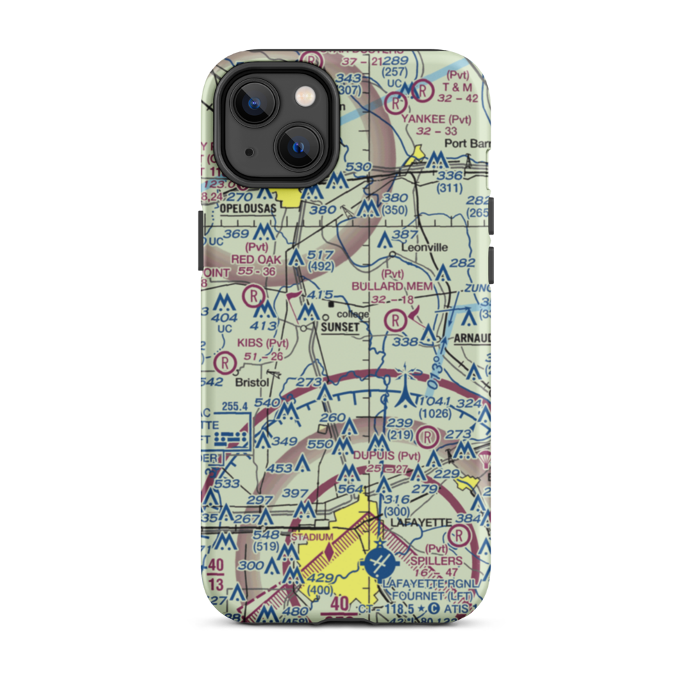 Aeleron Airport (08LS) VFR Sectional  Tough iPhone Case iPhone 14 Plus model shown