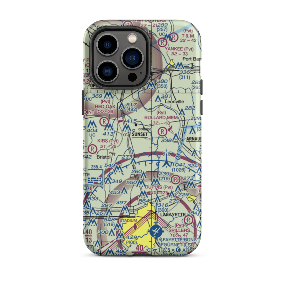Aeleron Airport (08LS) VFR Sectional  Tough iPhone Case iPhone 14 Pro Max model shown
