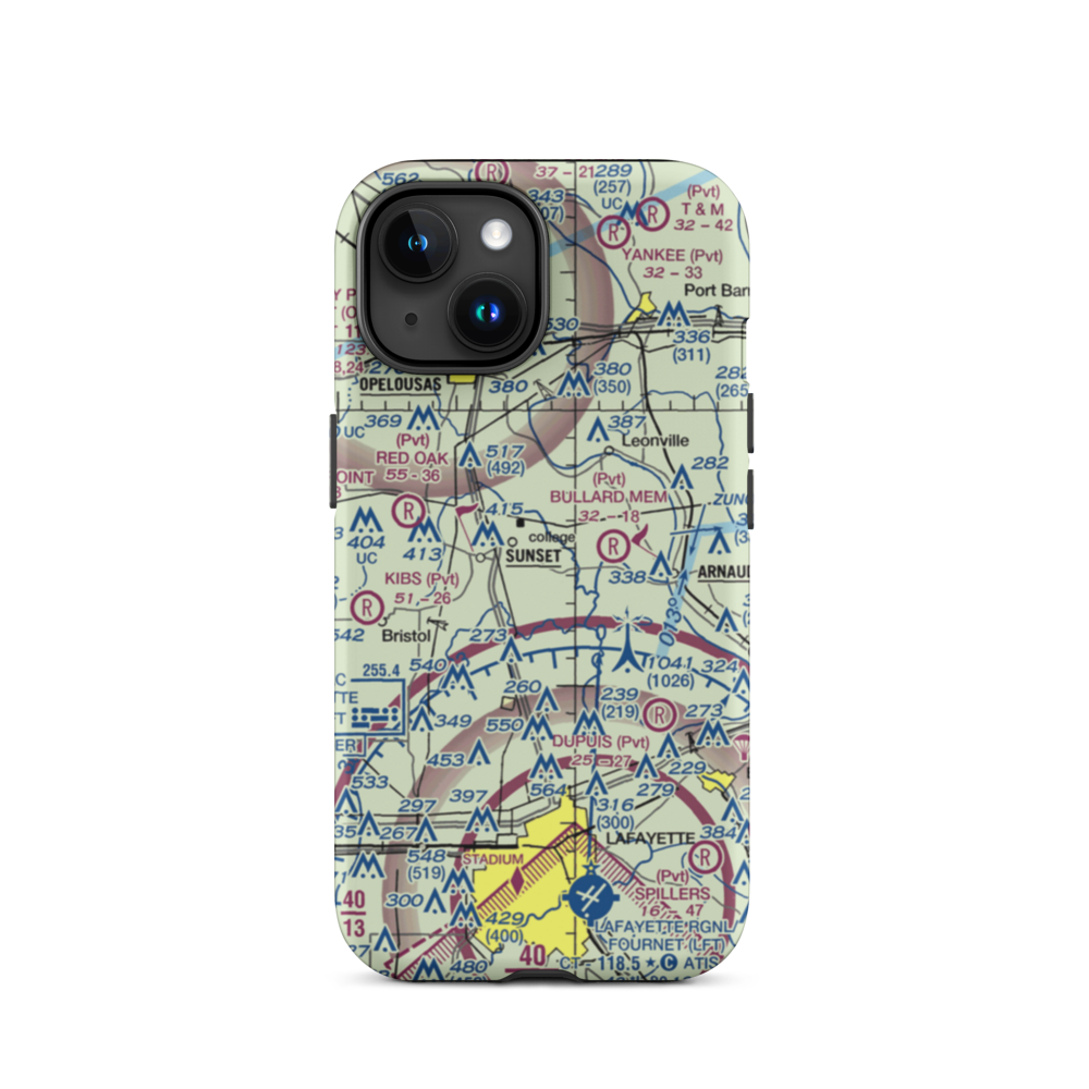 Aeleron Airport (08LS) VFR Sectional  Tough iPhone Case iPhone 15 model shown
